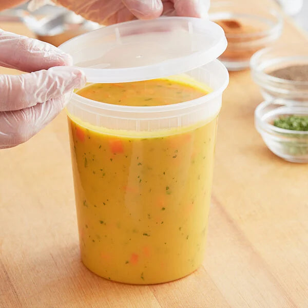 32oz Deli Container Combo with Lid PP Clear 10/24 (240/cs)