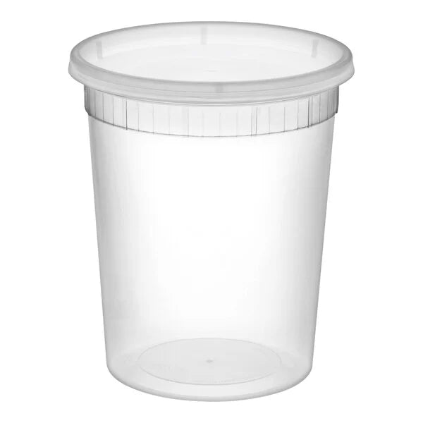 32oz Deli Container Combo with Lid PP Clear 10/24 (240/cs)