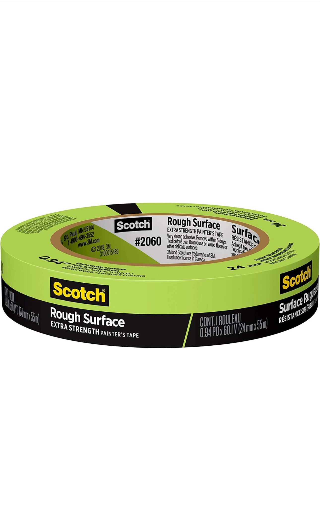 3M 2060-24A 1" Scotch Painters' Masking Tape For Hard-To-Stick Surfaces