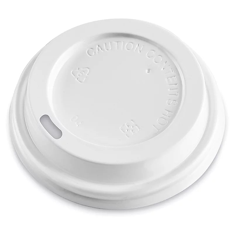 White Dome Sipper Lid PP 63mm fits 4oz (1000/cs)