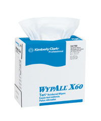 Kimberly Clark WypAll X60 Cloths White 9.1"x16.8" Pop-UP Box (1260/cs)