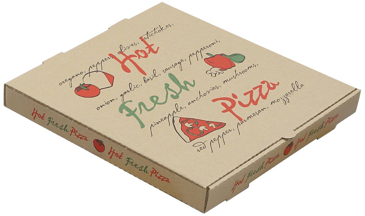 10" Hot Fresh Pizza Box Kraft/Kraft (50/cs)