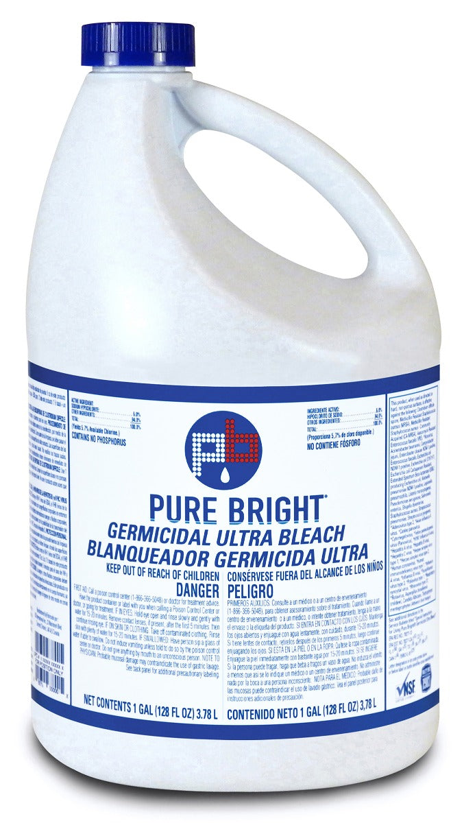 KIK Custom Products Pure Bright Bleach 6% 1 Gallon 6 / cs