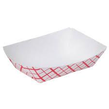 Empress 2lb Red Plaid Food Tray (1000/cs)