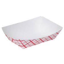 Empress 3lb Red Plaid Food Tray (500/cs)