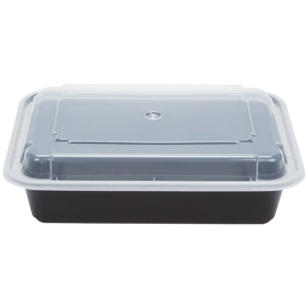 Cube Packaging 38oz rectangle black base w/lid combo (150/cs)