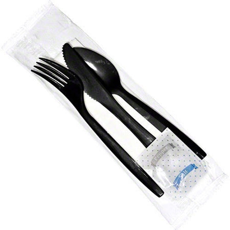 Black Meal Kit - Extra Heavy Cutlery Set - 250psc