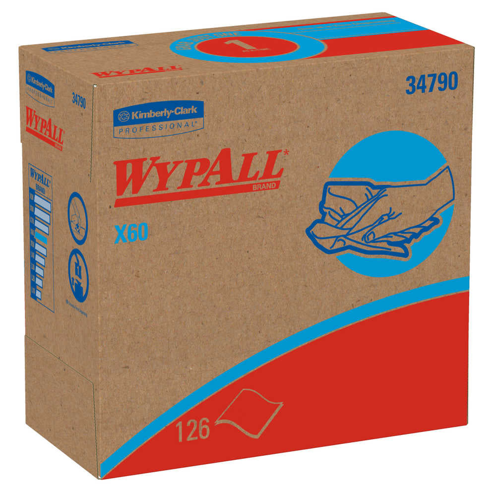 Kimberly Clark WypAll X60 Cloths White 9.1"x16.8" Pop-UP Box (1260/cs)