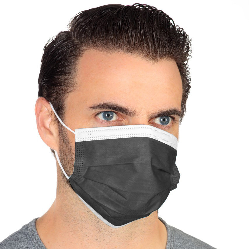 Black Disposable 3-Ply Face Mask (50/box)