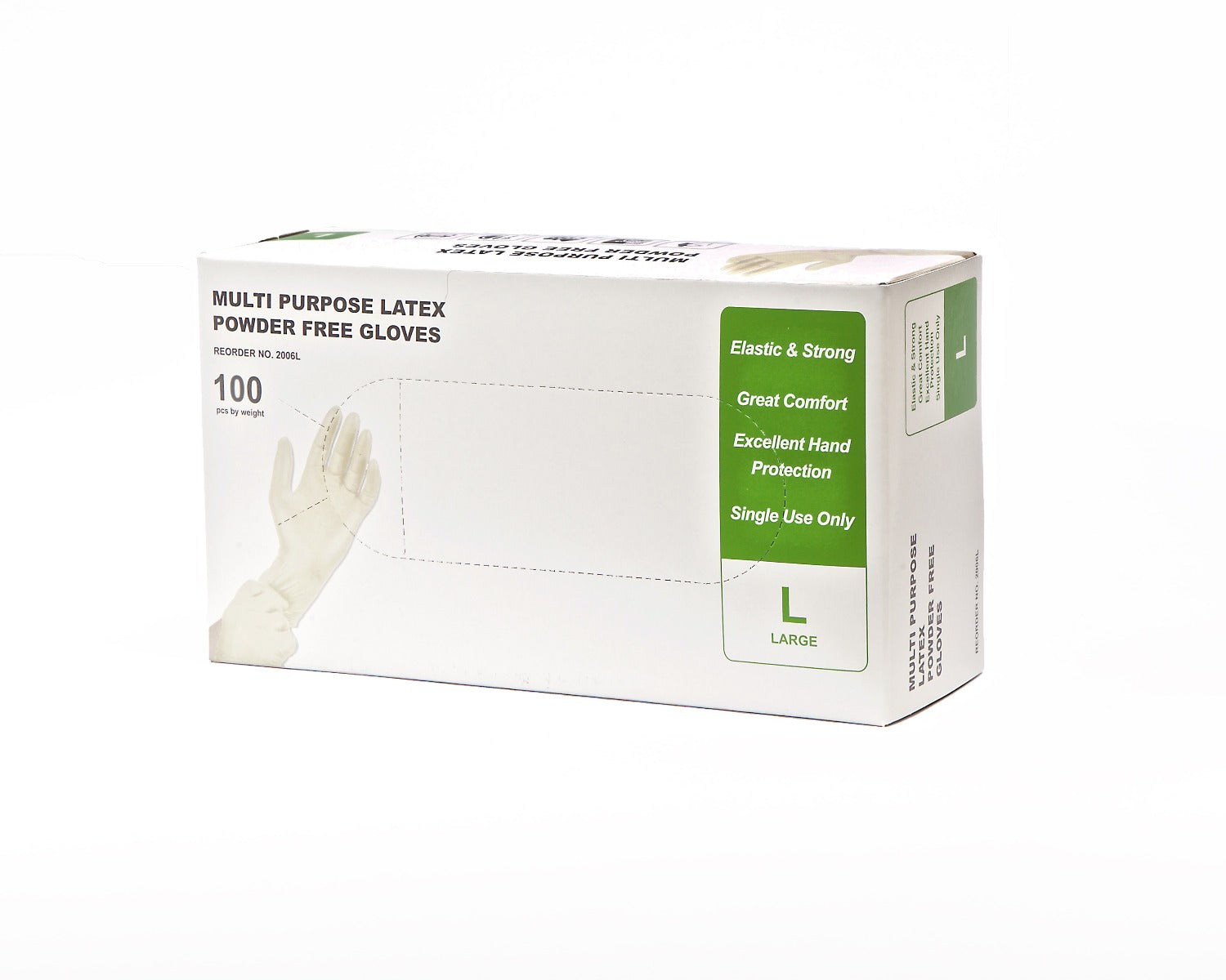 Diamond Glove Large Powder Free Latex Gloves - (10/100) 1000psc