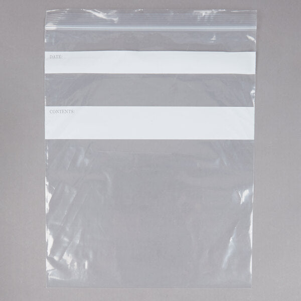 10x12 GALLON CLEAR SEAL TOP BAG WITH WRITE ON STRIP (250/cs)