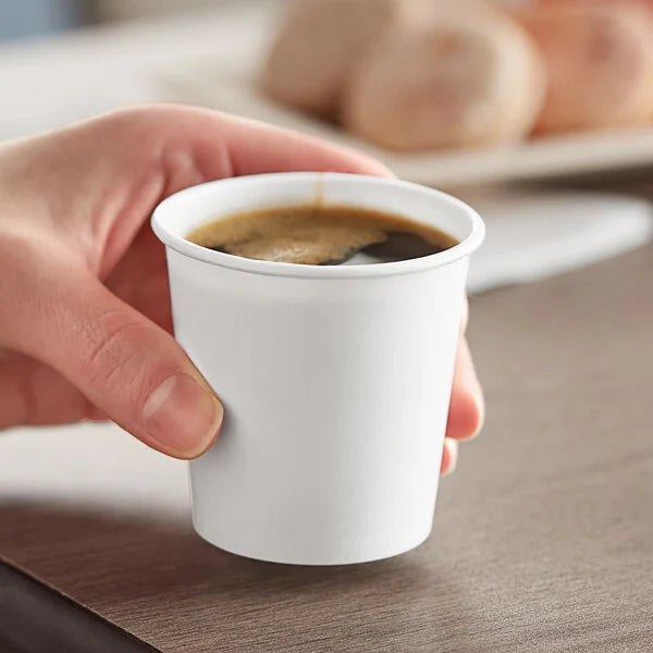 White Hot Cup 4oz Paper Single Wall 63mm (1000/cs)