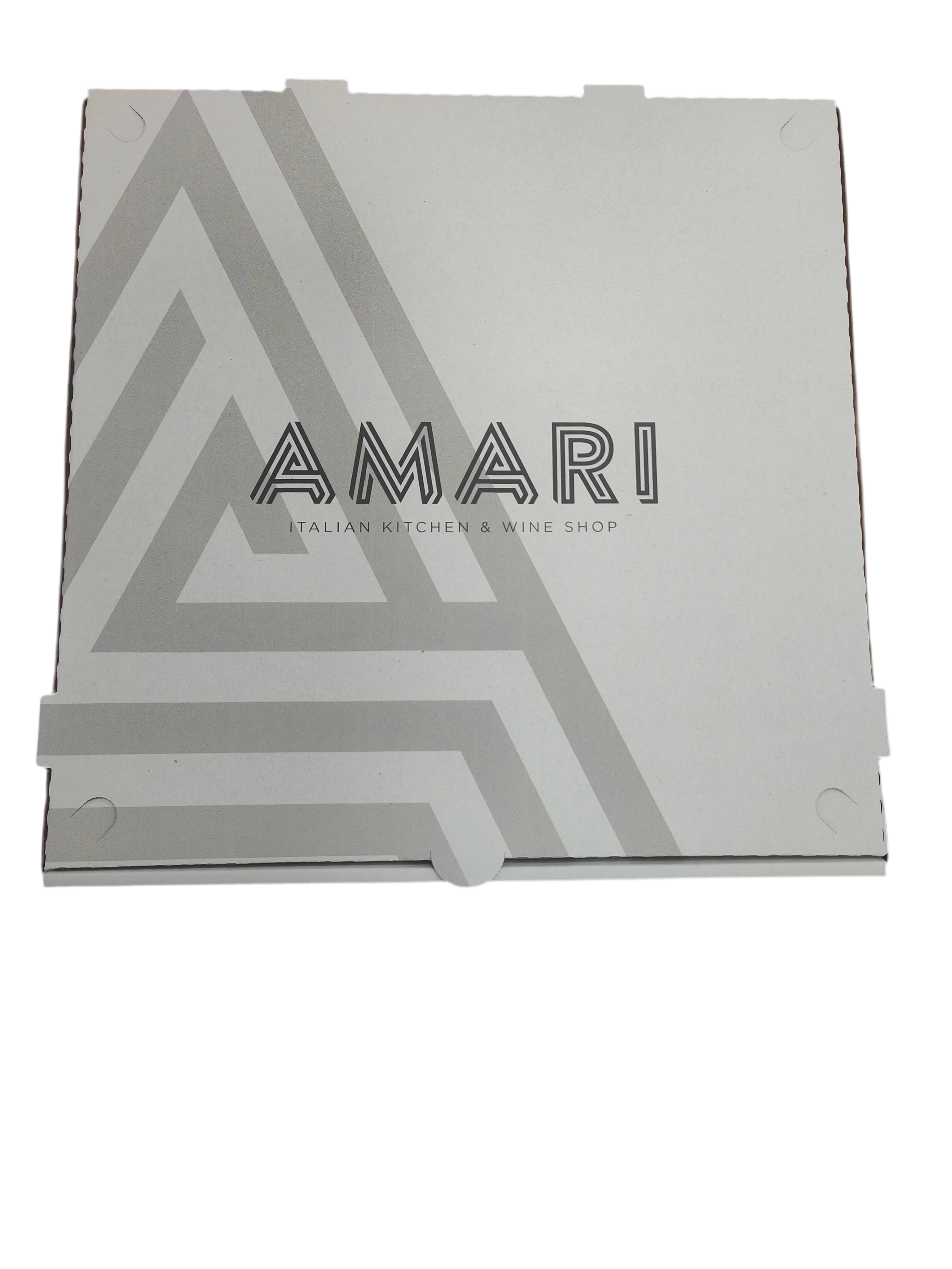 Amari Print 14” #2 W/K B-flute Pizza box (50/cs)