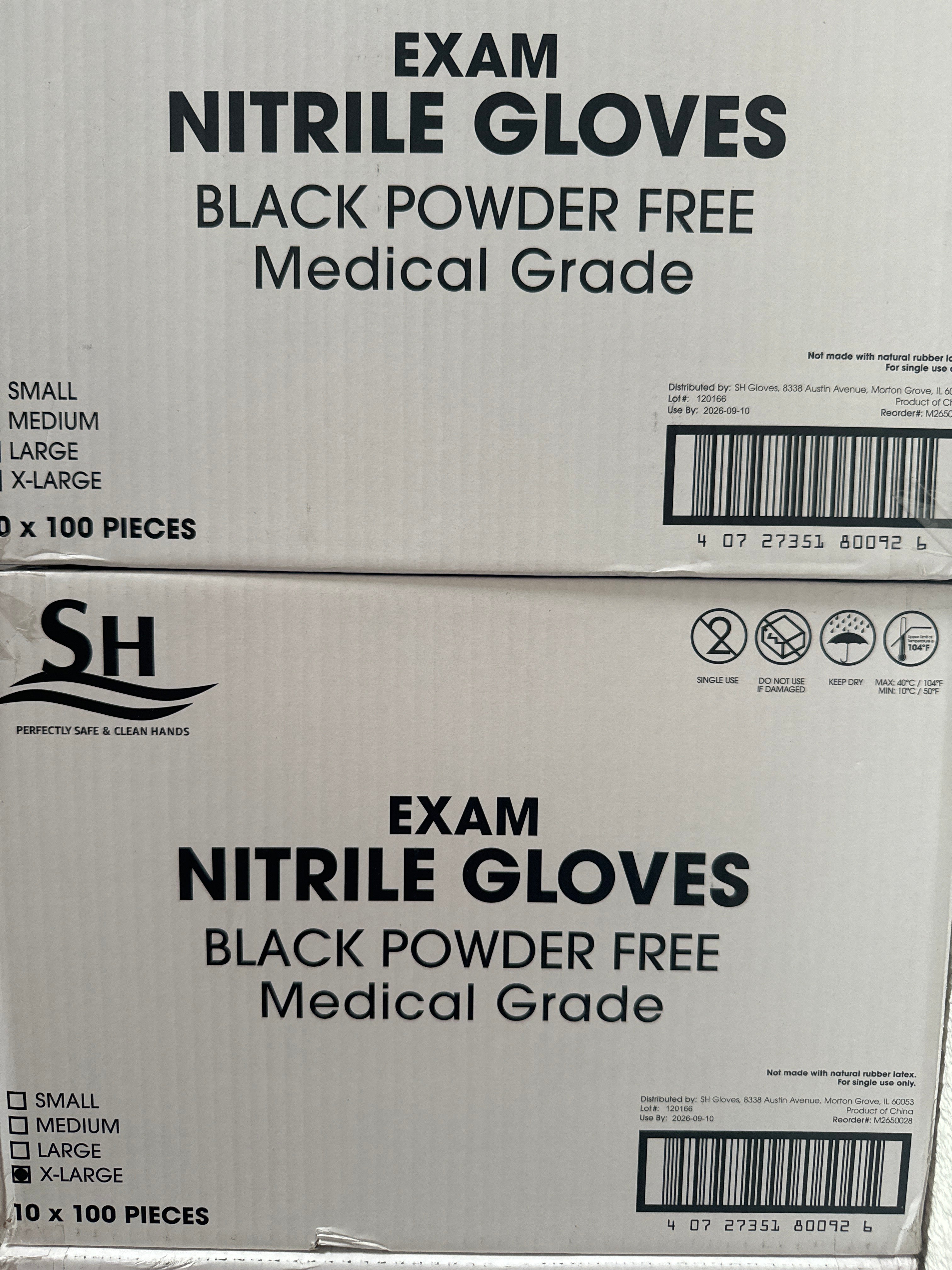 Exam PF Large Nitrile Gloves (10/100) 1000/cs