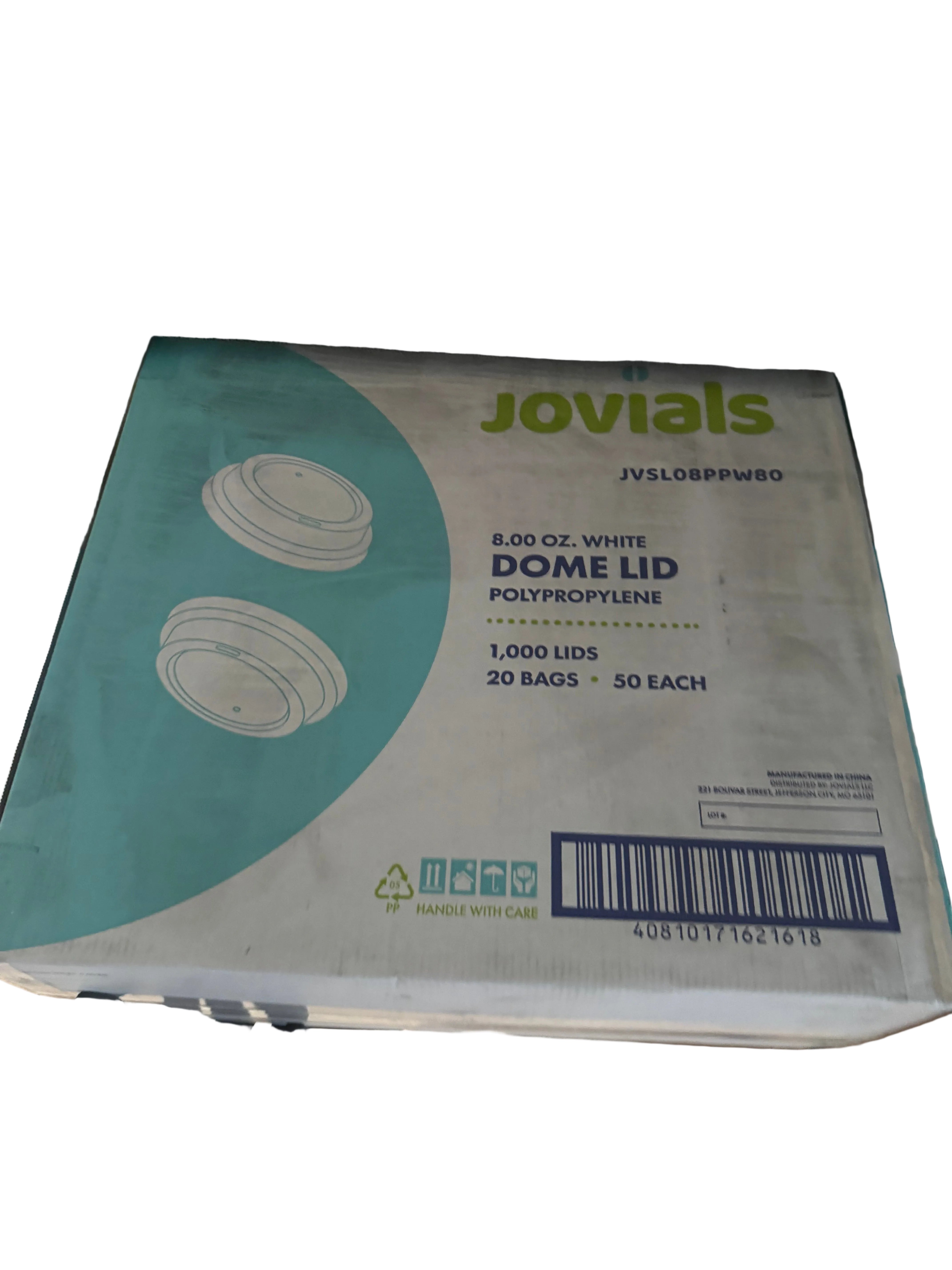 White Sipper Dome Lid 80mm 8oz (1000/cs)