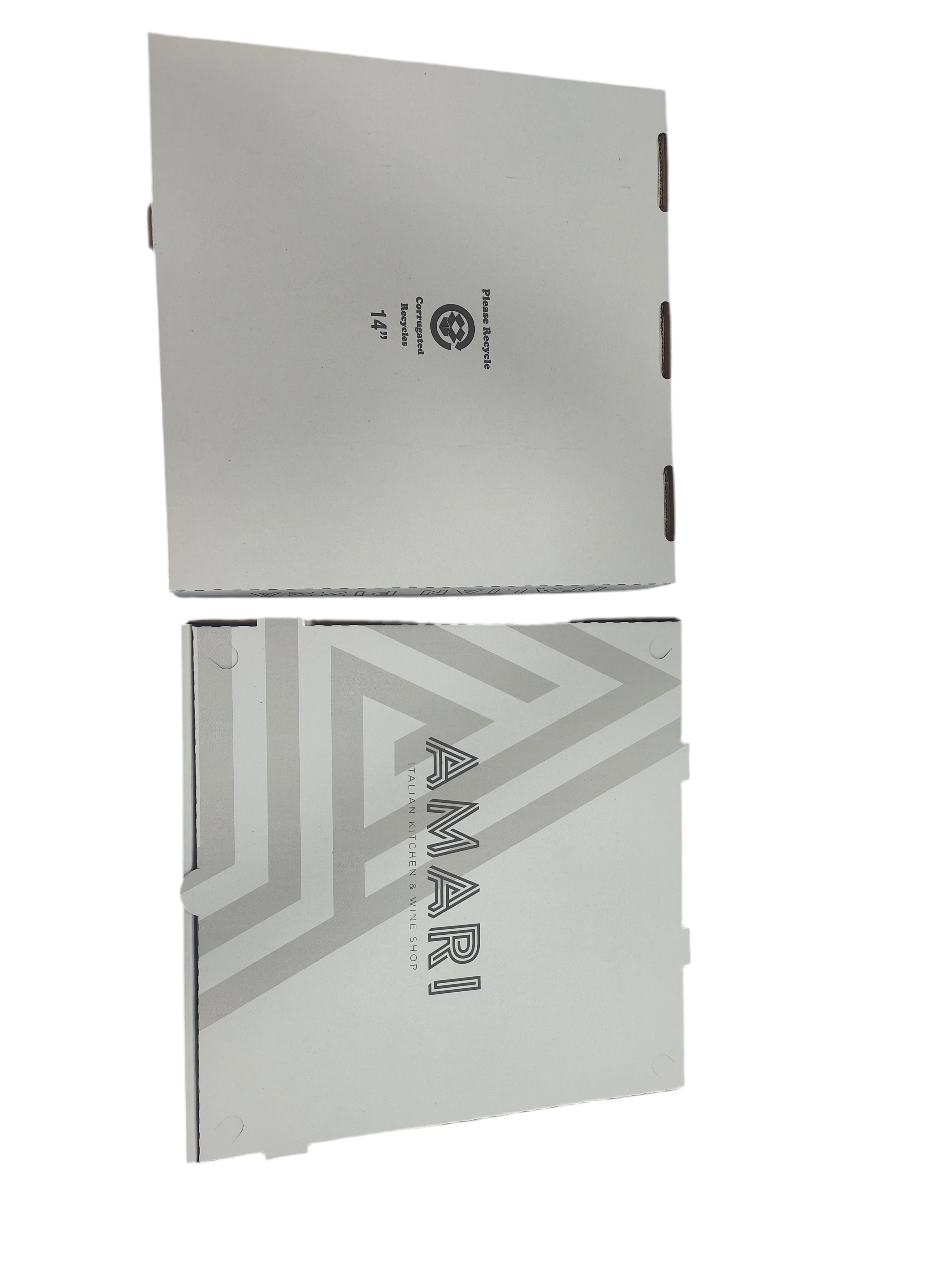 Amari Print 14” #2 W/K B-flute Pizza box (50/cs)
