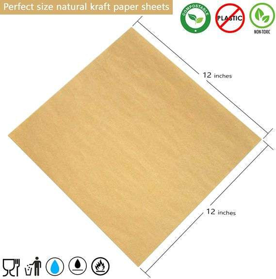 Bagcraft Plain Sheet 12x12 Natural sheets 301143 (2000/cs)