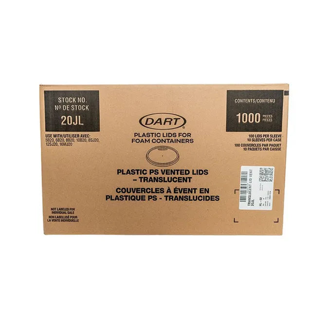 Dart 20JL Vented Lid for 20 oz Foam cup - 1000 ct