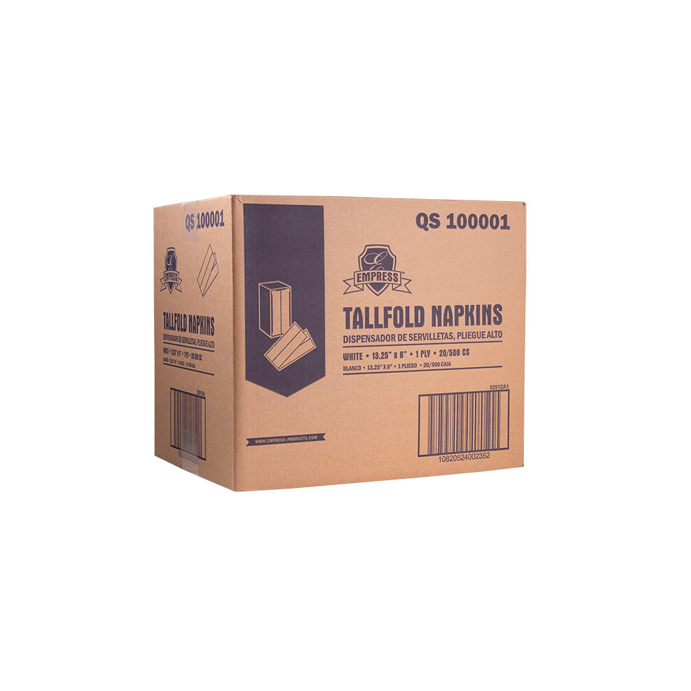 Empress Tallfold Dispenser Napkin 6.0" X 13.5" 1Ply White 20 / 500 cs
