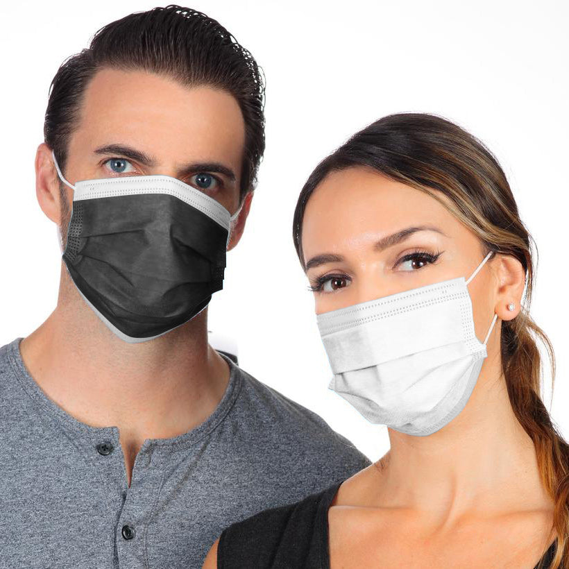 Black Disposable 3-Ply Face Mask (50/box)