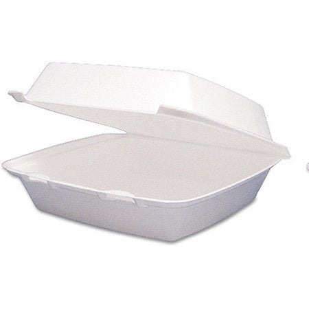 Dart Foam Vented Hinged Containers (Non-Pref) Large 1-cmpt 9.5x9.25x3 (200/cs)