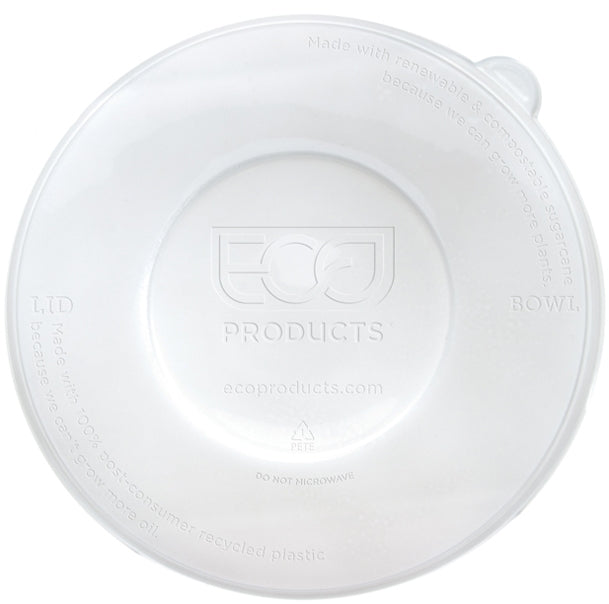 Eco-Products Flat Lid fits 24-40oz Bowl PLA Clear (400/cs)