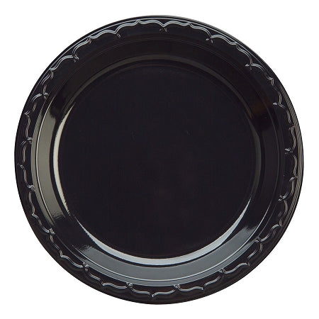 Black 7" Plastic Plate High Impact Silhouette (10/100/cs)