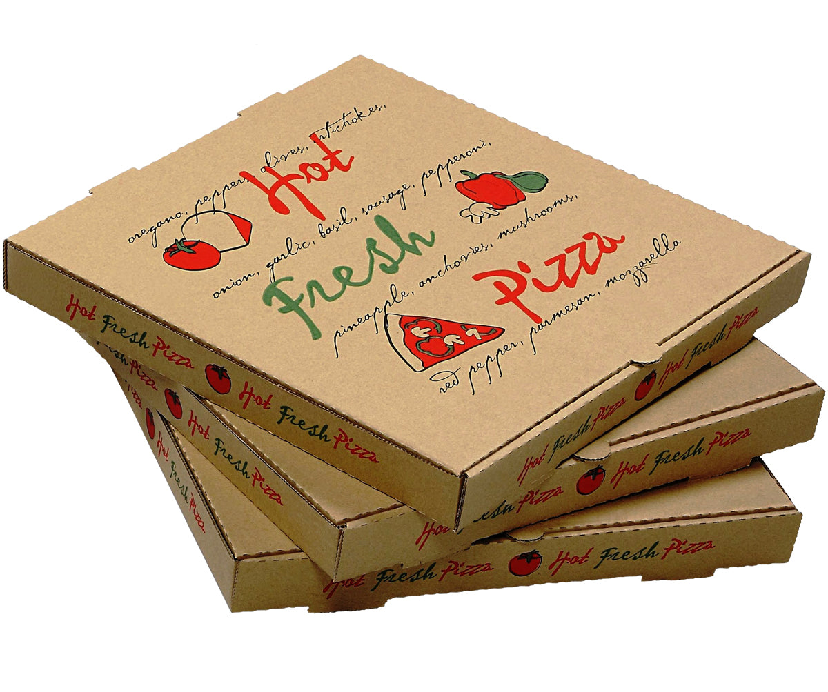 12" Hot Fresh Pizza Box Kraft/Kraft (50/cs)